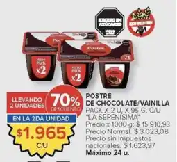 Carrefour La serenisima postre de chocolate/vainilla oferta