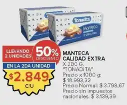 Carrefour Tonadita manteca calidad extra oferta