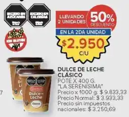 Carrefour La serenisima dulce de leche clásico pote oferta
