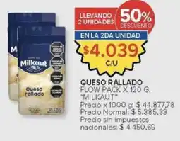 Carrefour Milkaut queso rallado flow pack oferta