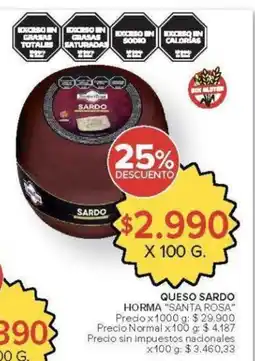 Carrefour Santa rosa queso sardo horma oferta