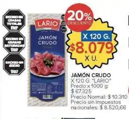 Carrefour Lario jamón crudo oferta
