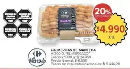 Carrefour El mercado palmeritas de manteca oferta