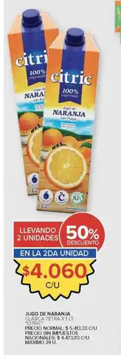 Carrefour Citric jugo de naranja clásica tetra oferta