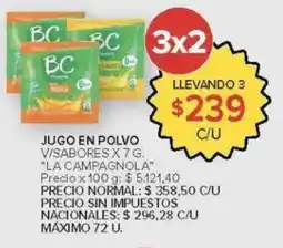 Carrefour La campagnola jugo en polvo v/sabores oferta