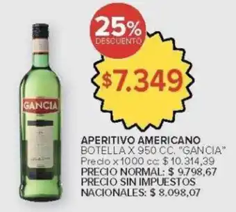 Carrefour Gancia aperitivo americano botella oferta