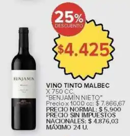 Carrefour Benjamín nieto vino tinto malbec oferta
