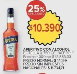 Carrefour Aperol aperitivo con alcohol botella oferta