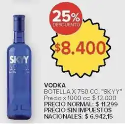 Carrefour Skyy vodka botella oferta