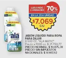 Carrefour Ala matic jabon liquido para ropa para diluir oferta