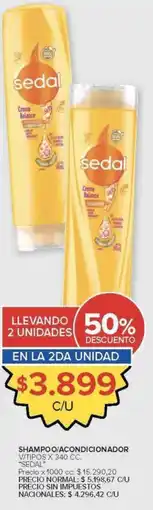 Carrefour Sedal shampoo/acondicionador v/tipos oferta