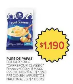 Carrefour Carrefour classic puré de papas bolsa oferta