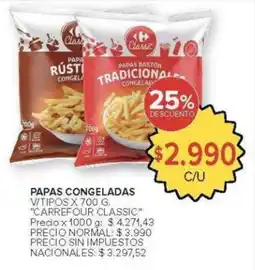 Carrefour Carrefour classic papas congeladas v/tipos oferta
