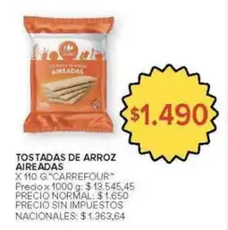 Carrefour Carrefour tostadas de arroz aireadas oferta