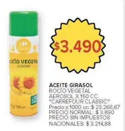 Carrefour Carrefour classic rocío vegetal aerosol oferta