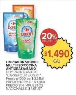 Carrefour Carrefour expert limpiador vidrios multiuso/cocina antigrasa/baño doy pack oferta