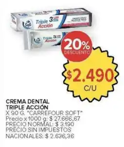 Carrefour Carrefour soft crema dental triple acción oferta