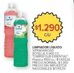 Carrefour Carrefour essential limpiador liquido v/fragancias botella oferta