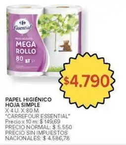 Carrefour Carrefour essential papel higiénico hoja simple oferta