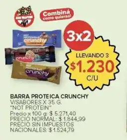 Carrefour Not protein barra proteica crunchy visabores oferta