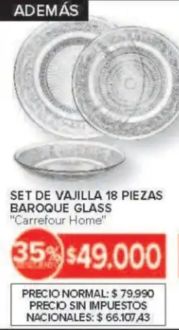 Carrefour Carrefour home set de vajilla 18 piezas baroque glass oferta
