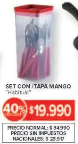 Carrefour Habitual set con/tapa mango oferta