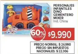 Carrefour Personajes infantiles dino cementero mixer oferta