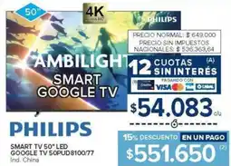Carrefour Philips smart tv 50" oferta