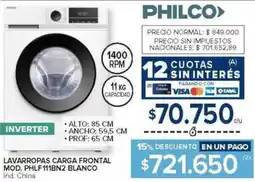 Carrefour Philco lavarropas carga frontal oferta
