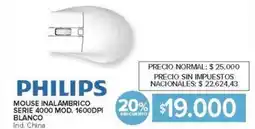 Carrefour Philips mouse inalámbrico serie 4000 oferta