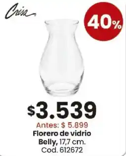 Coto Belly crisa florero de vidrio oferta