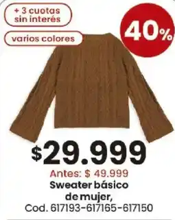 Coto Sweater básico de mujer oferta