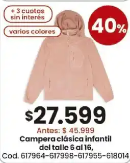Coto Campera clásica infantil oferta