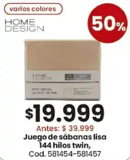 Coto Home design juego de sábanas lisa 144 hilos twin oferta