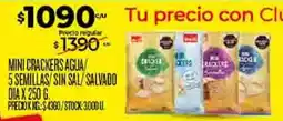Supermercados DIA Dia mini crackers agua/ 5 semillas/sin sal/salvado oferta