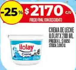 Supermercados DIA Ilolay crema de leche oferta