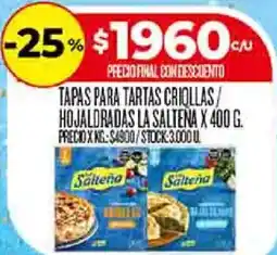Supermercados DIA La salteña tapas para tartas criollas hojaldradas oferta