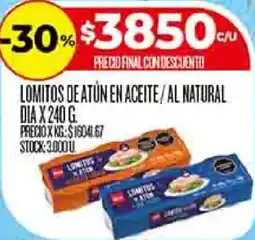Supermercados DIA Dia lomitos de atún en aceite/al natural oferta
