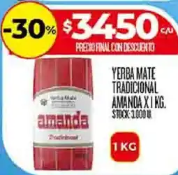 Supermercados DIA Amanda yerba mate tradicional oferta