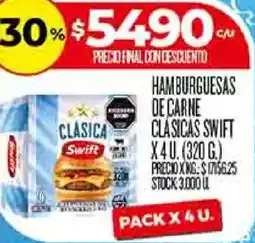 Supermercados DIA Swift hamburguesas de carne clasicas oferta