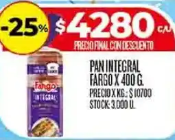 Supermercados DIA Fargo pan integral oferta