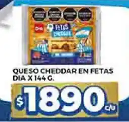Supermercados DIA Dia queso cheddar en fetas oferta