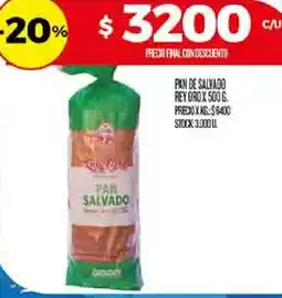 Supermercados DIA Rey oro pan de salvado oferta