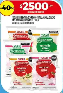 Supermercados DIA La serenisima yogur bebible entero/descremado frutilla/vainilla/durazno nutricionactna oferta