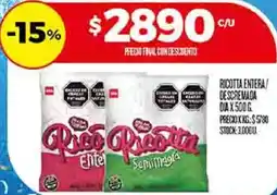 Supermercados DIA Dia ricotta entera/ descremada oferta