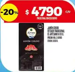 Supermercados DIA El artesano jamón crudo feteado tradicional oferta