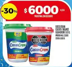 Supermercados DIA Casancrem queso crema clasico/balance oferta