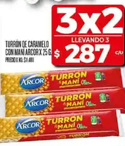 Supermercados DIA Arcor turrón de caramelo con mani oferta