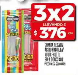 Supermercados DIA Bulldog gomita regaliz ácido frutilla tutti frutti oferta