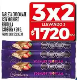 Supermercados DIA Cadbury tableta chocolate con yoghurt frutilla oferta
